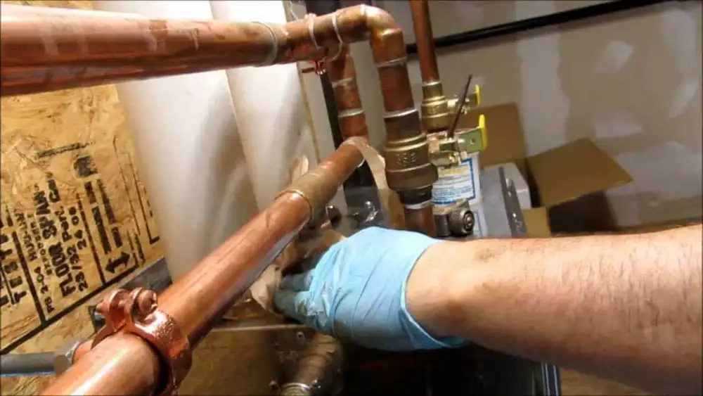 Frozen water pipe before repair